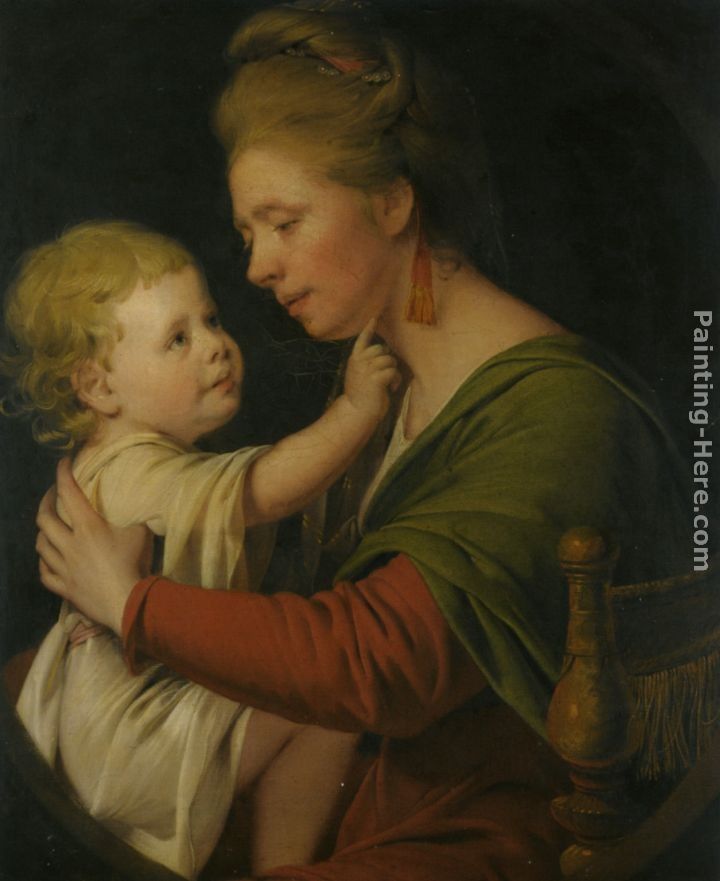 Joseph Wright of Derby Portrait of Jane Darwin and her son William Brown Darwin